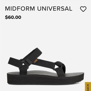 Black midform teva sandals